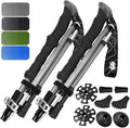Premium Foldable Hiking Poles by USA Brand - Adjustable, Lightweight Trekking Poles Made of Aircraft Aluminum, Metal Locks Cork EVA Grips