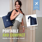 BOACAY Soft & Warm Travel Blanket for Airplane & Car - Long Flight Essential for Women, Men, Kids - Compact Pillow with Luggage Sleeve & Backpack Clip