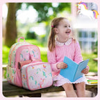 mommore Kids Backpack for Boys Girls 4-8 Kindergarten Elementary School Backpack with Lunch Box - 15” H Fit Folder
