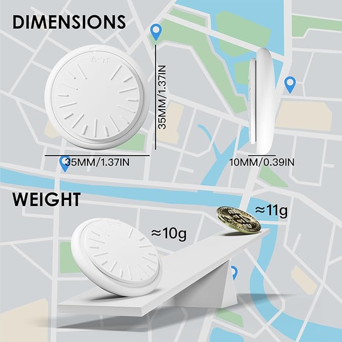 Mini GPS Tracker for Vehicles – Hidden Magnetic Car Tracker Device, Real-Time GPS Tracking for Kids, Car, Pets, No Monthly Fee, Works with Apple Find My and Google Find Hub, Vehicle Locator