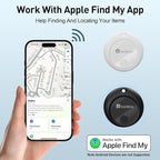2026 [Apple MFi Certified] (iOS Only) Bluetooth Tracker Smart Finder for Apple Find My iPhone Keys Finder GPS Tracker, 5-10 Years Staying Power, Keys Finder and Item Locator for Wallet, Bags, Passport