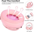 B8 Bluetooth Headphones Over Ear, 6 EQ Music Modes and 50H Playtime Deep Bass Wireless Headphones with Mic, Lightweight Folding HiFi Stereo Headset for iPad/Travel/Tablet/PC/Home Pink