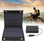 Portable Solar Charger, 25W 18V Waterproof Folding Solar Panel, Electric Vehicle Mobile Phone USB Solar Charger for Outdoor Activities