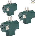 3 Way Plug Adapter - UL Listed - Outdoor Outlet Splitter 3 Prong - Electrical Outlet Extender, Wall Outlet Expander, Outdoor Heavy Duty Triple Plug Outlet Adapter