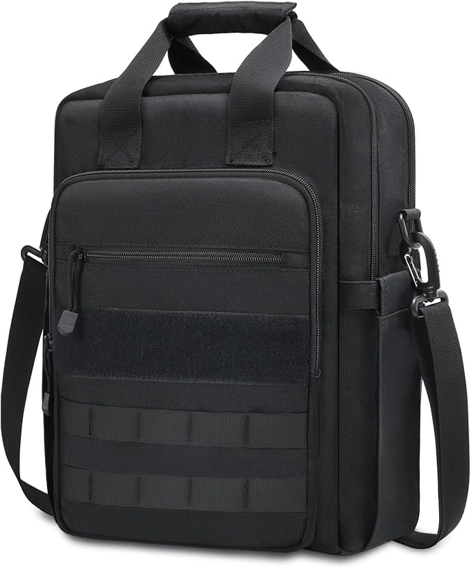 Jetviivid Tactical Messenger Bag for Men, 13''-14'' Laptop Shoulder Bag, Vertical Crossbody Bag Computer Work Sling Bag for 12.9'' Tablet Carrying Case MOLLE Briefcase
