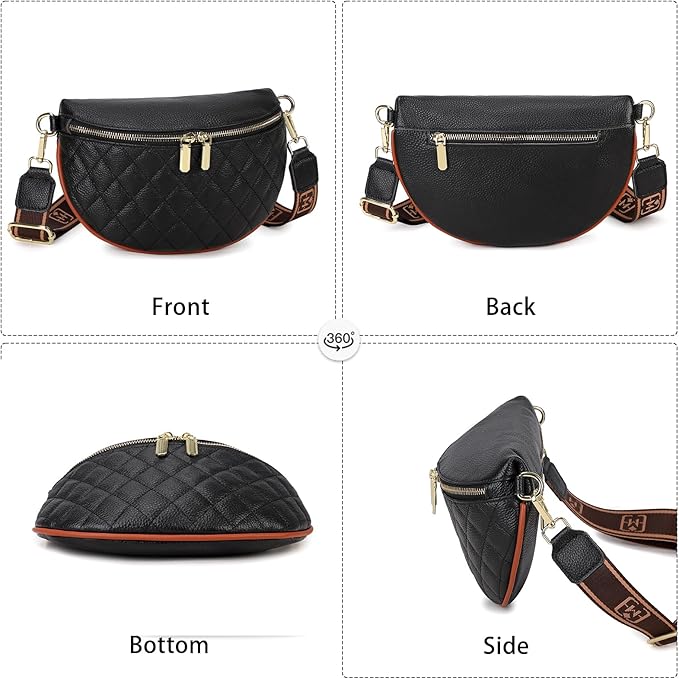 Eslcorri Small Crossbody Sling Bag for Women Trendy - Fanny Packs Leather Chest Belt Bum Bag Anti Theft Purse for Travel