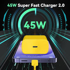 45W Super Fast Charger USB C Android Phone Type C Charger Fast Charging Block with 6.6FT Cord for Samsung Galaxy S26/S26 Ultra/S26+/S25 Ultra/S25/S24 Ultra/S24/S23 Ultra/S22/S21/S20/Note 10, Yellow