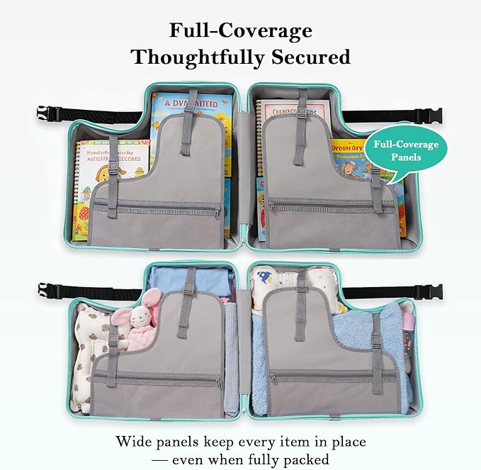 Ride-On Suitcase for Kids Carry On Luggage, Hard Shell Kids Travel Suitcase with 6 Spinner Wheels, TSA Lock, Safety Belt, Foldable Pedal & Cup Holder, Kids Riding Luggage, Green
