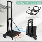 Folding Backpack Luggage Cart with Elastic Straps, Lightweight Aluminum Frame for Travel, Work & Daily Use