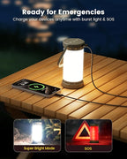 Glocusent 135 LED Ultra Bright Camping Lantern, Up to 200H, 5000mAh Camping Lights with 3 Colors & 5 Brightness, SOS, Max 1500LM, Rechargeable Lantern for Power Outages Camping Hiking Emergency
