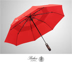 Balios Travel Folding Umbrella with Real Wood Handle Auto Open Close Vented Windproof Canopy - Designed in UK