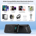 Wireless Portable Charger 40800mAh with 3 Built-in Cables,7-in-1 15W Wireless Charging Power Bank,25W PD QC 4.0 Fast Charging USB C Travel Essentials Battery Pack for iPhone 17/16/15/14,Galaxy,Android