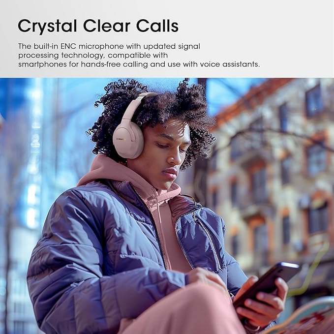 YUMONDEAR Bluetooth Headphones Over Ear, 80 Hrs Playtime Wireless Headphones with ENC Mic, Deep Bass EQ, Foldable Comfort for Travel, Gym & Commuting, Stocking Stuffers