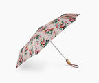 RIFLE PAPER CO. Umbrella, Matching Storage Sleeve, Portable, Auto Open and Close, Wooden Handle, Printed in Full Color