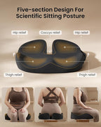 ProtoArc Extra Large Seat Cushion for Tailbone Pain Relief, Seat Cushions for Office Chairs, Extra Cover, Ergonomic Memory Foam Desk Chair Cushion for Sciatica Pain Relief, Car Seat Cushion - Black
