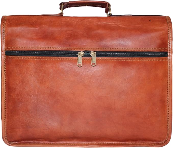 15" leather messenger bag laptop case office briefcase gift for men computer distressed shoulder bag