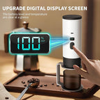 3-in-1 Portable Coffee Maker, 15 Bar Portable Espresso Machine with LED Display and 90ml Sink, Compatible with Ground Coffee & Capsules(Ns&DG) for RV, Hiking, Office, Auto-Heating, USB-C (White)
