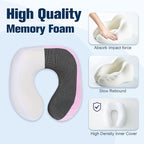 Cirorld Neck Pillow for Traveling, Travel Pillows for Airplanes,100% Pure Memory Foam Travel Neck Pillow, Adjustable Flight Pillow, Portable Plane Accessories with Eye Mask, Earplugs, Carry Bag