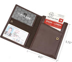 Polare Napa Leather Pilot Wallet Passport Holder RFID Blocking Tri-fold Travel Cover Document Organizer for Aviation Professionals (Coffee with AirTag Slot)