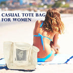 Fammart Mesh Beach Bag, Large Beach Tote with Zipper Pocket, Toys Pool Bag for Family Travel Vacation Cruise Essentials