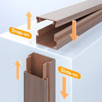 Delamu 157in Cord Hider Wall, TV Cable Hider Cord Covers for Wires on Wall, Large Cable Cover Raceway to Hide 2-4 Cords, Wire Hiders Wire Covers for Cords for TV on Walls, W1.18 H0.6in, Cherrywood