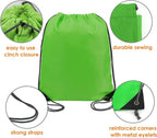 BeeGreen 20 Pieces Green String Bags Bulk Lightweight Durable Drawstring Gym Backpacks for Christmas Travel Sports Plain Cinch Storage Sackpack Bags for Women and Men
