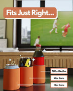 PartyPrints 100 Pack Orange Blank Can Cooler Sleeves, Customizable Bulk Insulated Foam for Beer, Collapsible Plain Drink Holder, Cold Soda Insulator, 12oz Regular, 16oz Tall Cans