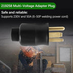 219258 Multi-Voltage Adapter Plug Fit for Miller & Hobart Welders/Plasma Cutters, 230 Volt 6-50P 4 Pin to 3 Prong Replacement Plug for Welding Power Cord