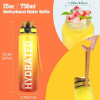 Sahara Sailor Water Bottle, 32/25/17oz Durable and Leakproof Water Bottles Motivational with Time Marker, Tritan, BPA Free, Wide Mouth with Easy Clean Brush for Gym, Travel, School, Office (1 Bottle)
