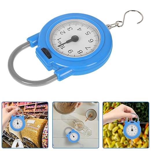 Abaodam Mini Digital Luggage Scale with Hook Portable Handheld Electronic Weighing Scale High Precision for Travel and Home Use Blue