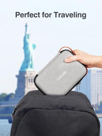 Luxtude Electronic Organizer Travel Case, Portable Tech Organizers, Hard Charger Organizer, Travel Cable Organizers, Tech Bag (Single-Layer, Grey, Small)