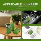 8-Piece Manicure Set in Mini Suitcase, Cute Travel Nail Clipper Kit with Stainless Steel Tools, Portable Grooming Care for Car Console, Office Desk Decor & Unique Gift, Olive Green, 3.9"