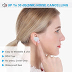 Ear Plugs for Sleeping, 16 Moldable Noise Cancelling Silicone Earplugs for Swimming, Snoring, Sleep and Studying, White