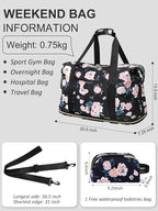 Expandable Travel Duffle Bags Weekender Overnight Bags for Women Men Hospital Bag for Women Labor Delivery with Toiletry Bag Waterproof