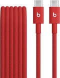 Beats USB-C to USB-C Woven Cable Fast Charging Durable/Tangle-Free Compatible Charger for Apple & Android Devices (1.5 m, 5 ft) - Rapid Red