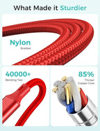 Amasuki Travel Essentials,4 in 1 for Apple Watch Charger/iPhone Charger/Multi Charging Cable,Vacation RV Camping Essentials,USB C/L/Micro Portable Charger for iWatch 11-1/iPhone 17-12,Car&Gift-Red