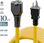 4 in1 NEMA 5-15P Extension Cord, Winxus 10FT NEMA 5-15P to 5-15R, 5-20R, 6-15R, 6-20R Adapter Cord, 15A to 20A AC Adapter Cable, 10FT 3 Prong Extension Cords
