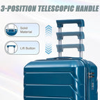 Kids Luggage Sets for Girls, 2 Piece Luggage Set, 20 Inch Rotating Wheel Suitcase with 14 Inch Cosmetic Case, Lightweight Hardshell Suitcase with 360° Spinner Wheels for Travel (Blue)
