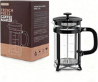 QUQIYSO French Press Coffee Maker 304 Stainless Steel French Press with 4 Filter, Heat Resistant Durable, Easy to Clean, Borosilicate Glass Coffee Press, 100% BPA Free Glass Teapot,34 ounce, Black