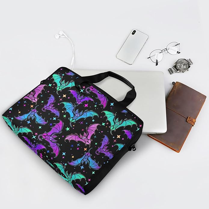 MNSRUU Laptop Bag for 15.6 inch Black Gothic Bats