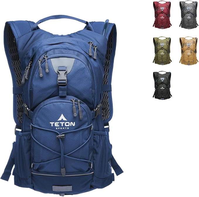 Teton Oasis/Trailrunner Hydration Backpack – Lightweight Water Pack with 2L/3L Bladder for Hiking, Running, Cycling, Biking 18L/22L Sizes – Sewn-in Rain Cover – Fits Men and Women