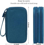 CAAORDKSO Travel Essentials Electronics Organizer Tech Pouch, Waterproof Cable Organizer Bag Charger Case for Travel Accessories, Cable, Cord, Charger, Phone, Power Bank, Earphone (Dark Green, Large)
