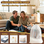 24 PCS Clear Shoe Bags for Travel, 11.8" x 15.7" Travel Shoe Bags for Storage and Packing, Waterproof Drawstring Shoe Bag for Traveling, Travel Essentials for Women and Men