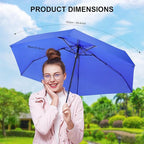 Compact Travel Umbrella with Case - Mini Umbrella for Purse, Small Lightweight &Tiny Design Perfect for Parasol Outdoor Sun&Rain Umbrellas