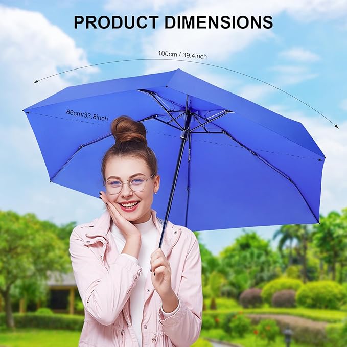 Compact Travel Umbrella with Case - Mini Umbrella for Purse, Small Lightweight &Tiny Design Perfect for Parasol Outdoor Sun&Rain Umbrellas