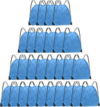 Grneric Blue Drawstring Backpack Bulk 28 PCS Drawstring Bags String Backpack Cinch Bag Sackpack for Men Women Gym (Sky Blue)