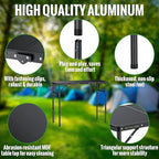 GARLLEN Folding Camping Table Max 27.5", 3-Height Adjustable Portable Camping Table with Carrying Bag, Lightweight Aluminum Folding Picnic Tables for BBQ, Travel, Outdoor, 34.2" L x 15.7" W