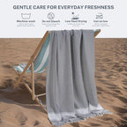 Cotton Turkish Beach Towel with Towels Oversized 36"x72" Pool Absorbent Extra Large Quick Dry Sand Travel Towel (Grey, 2 Pack)