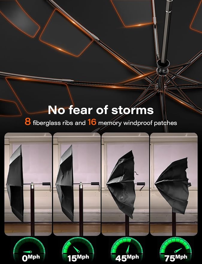 TAZENI Auto-Tidy Travel Umbrella for Rain Auto Open/Close Compact Small Windproof Umbrella Strong & Light Sun Rain Umbrellas Large Long-lasting Easy Use Travel Essential for 2 Men Women Gift Black