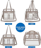 XCU Clear Bag for Stadium Events 12x6x12 Large Clear Tote Bag Transparent Lunch Bag Adjustable Straps for Concert Sports Work